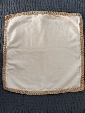 Pottery Barn Neutral Cream Braided Edge Throw Pillow Covers (SET of 2)